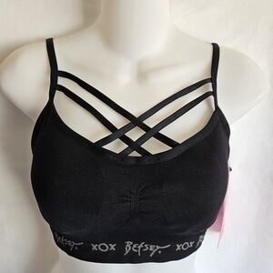 Betsey Johnson Black Strappy Sportbra – NWT